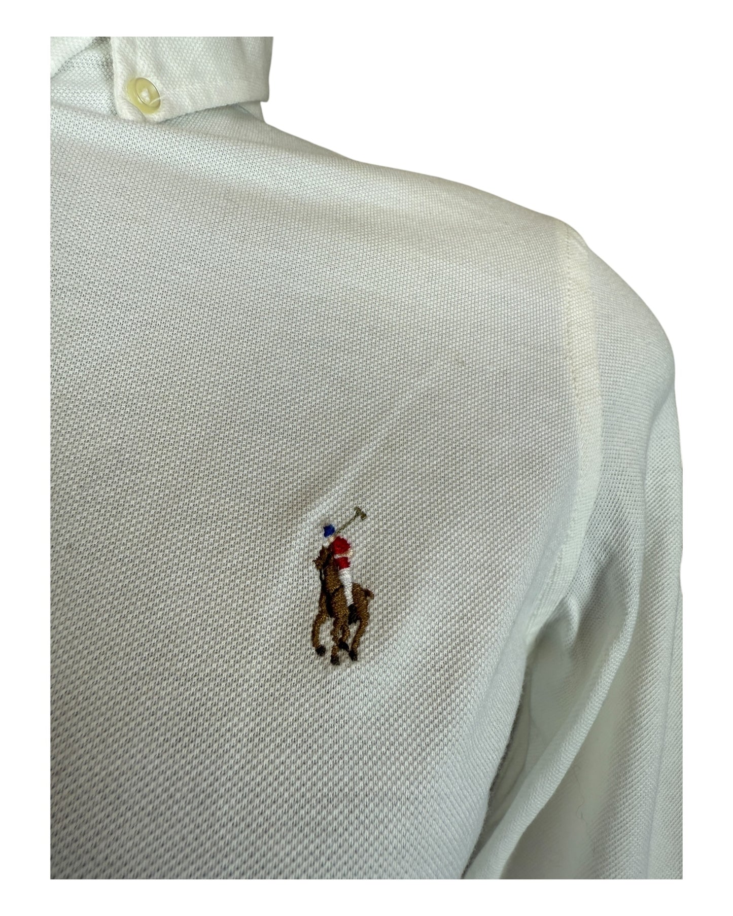 Polo Ralph Lauren Knit Oxfordhemd Bluse weiß Größe M