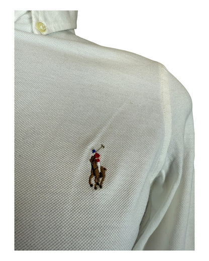 Polo Ralph Lauren Knit Oxfordhemd Bluse weiß Größe M