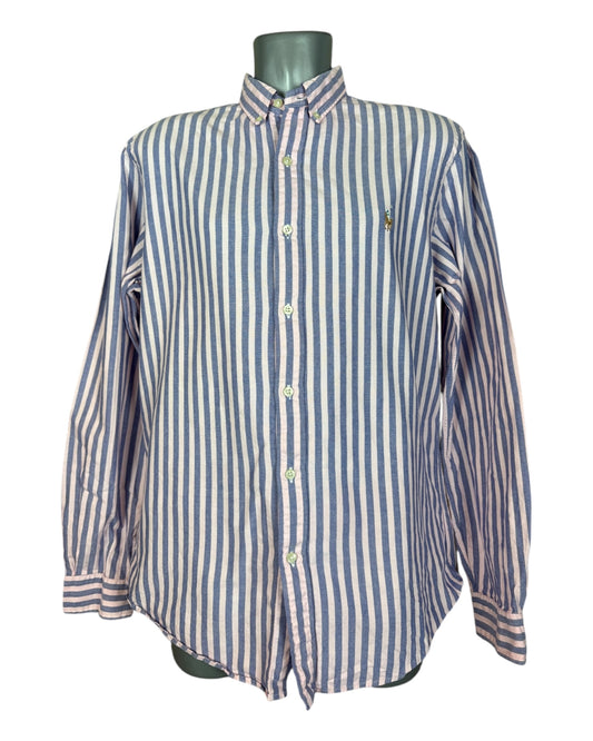 Polo Ralph Lauren Oxfordhemd hellblau rosa gestreift Größe L
