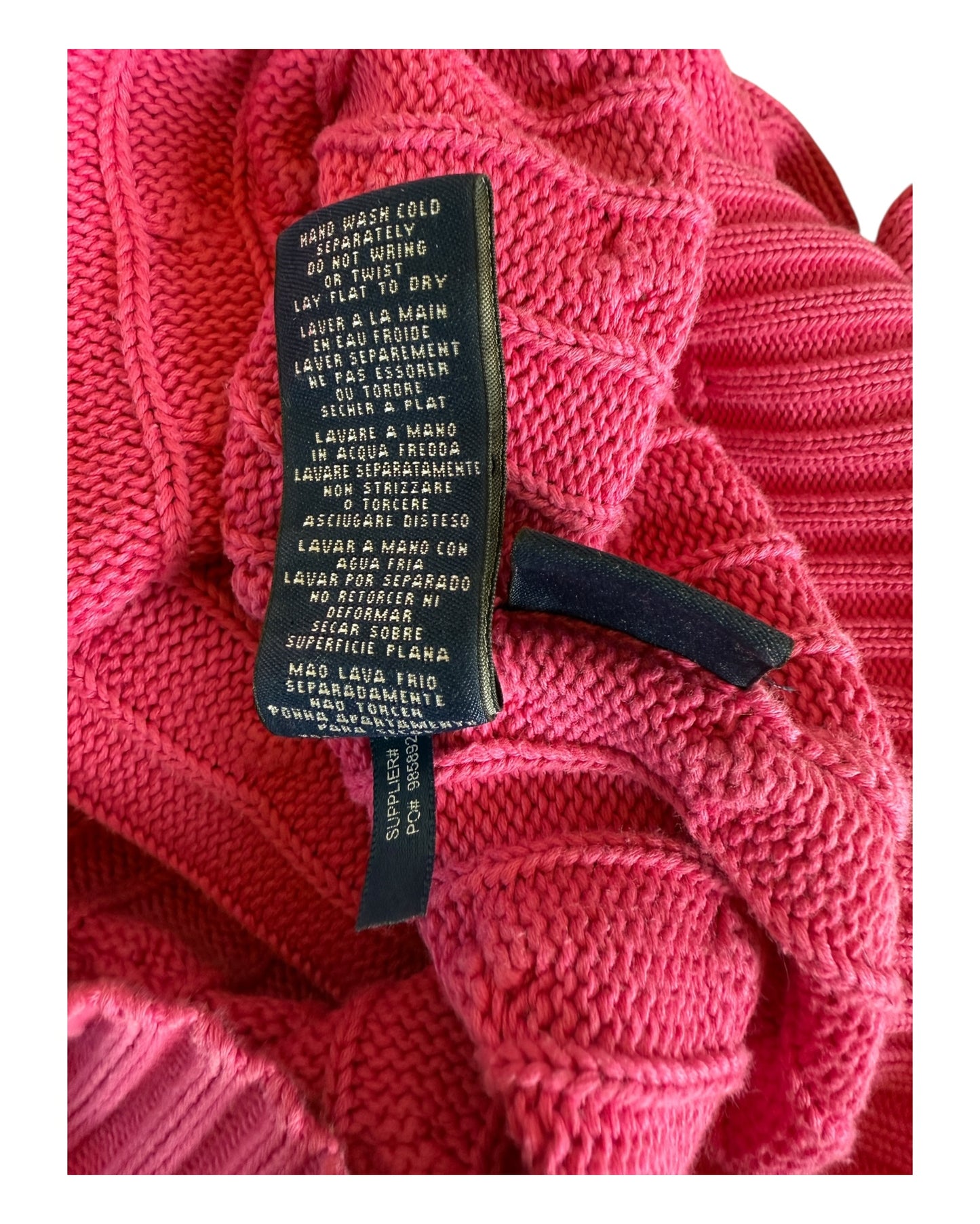Polo Ralph Lauren Zopfmuster Pullover pink Größe M