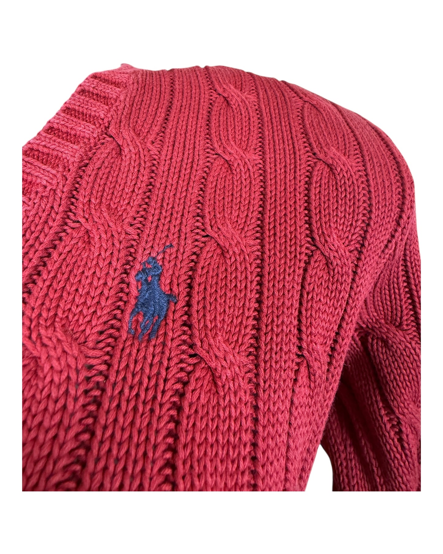 Polo Ralph Lauren Zopfmuster Pullover rot Größe M
