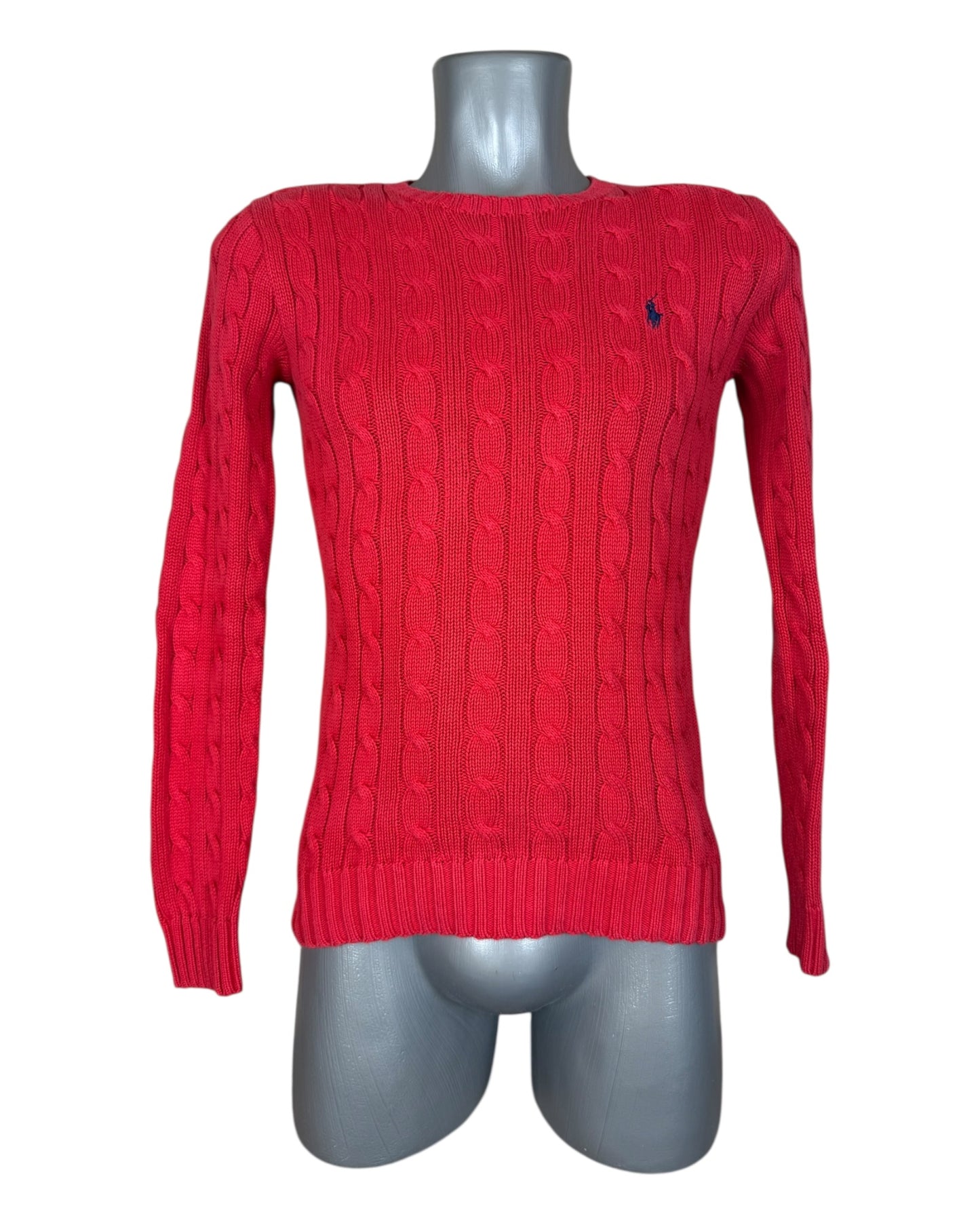 Polo Ralph Lauren Zopfmuster Pullover rot Größe S