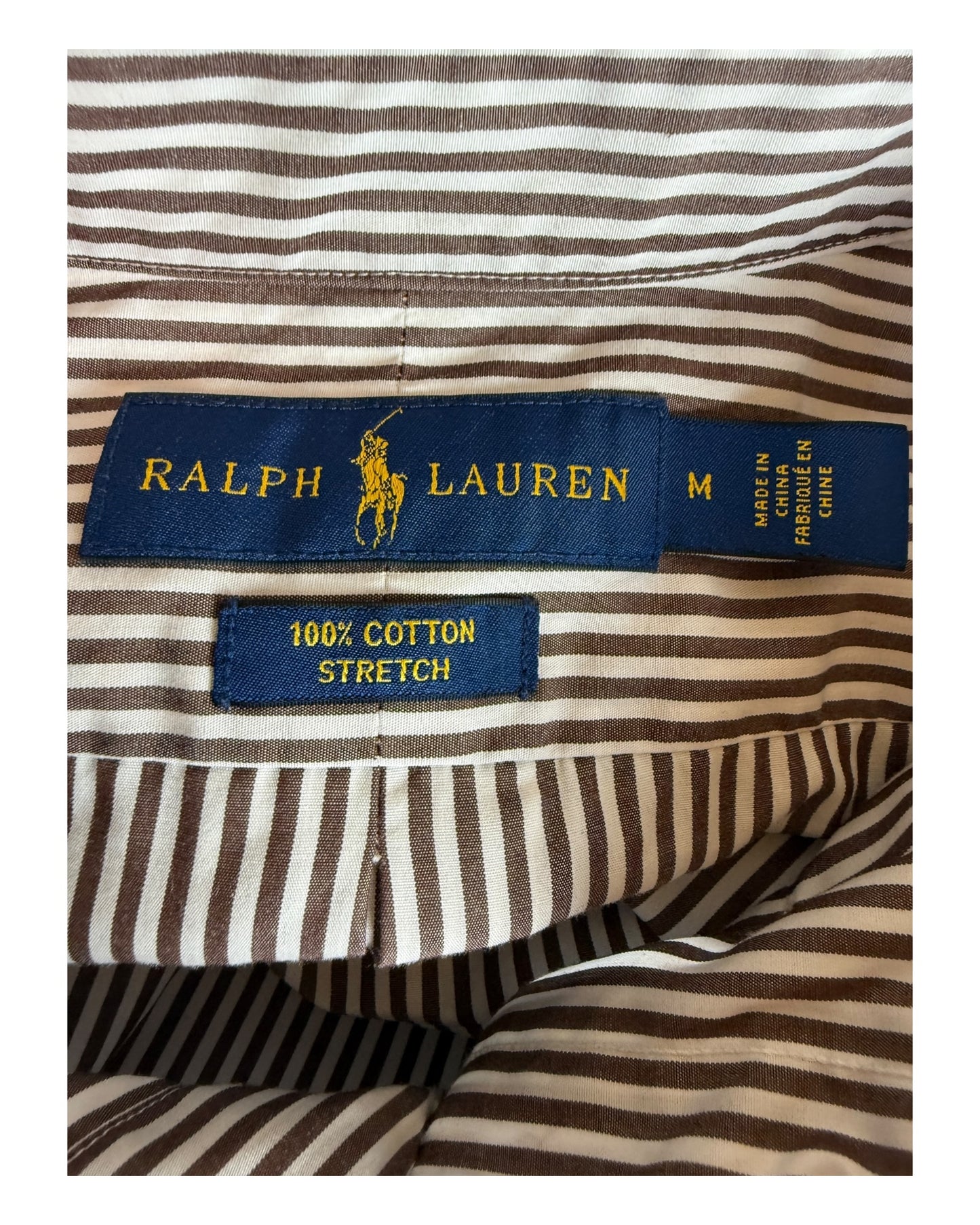 Polo Ralph Lauren Hemd braun weiß gestreift Größe M