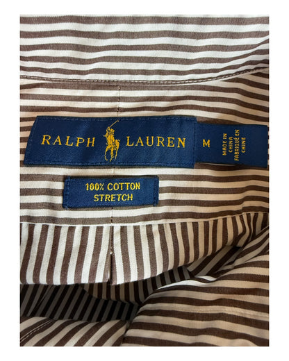 Polo Ralph Lauren Hemd braun weiß gestreift Größe M