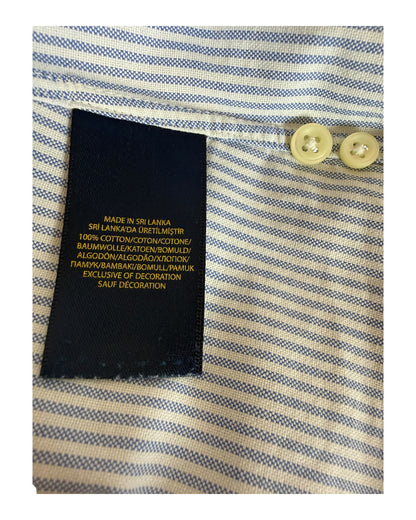 Polo Ralph Lauren Oxford Bluse blau weiß gestreift Größe L