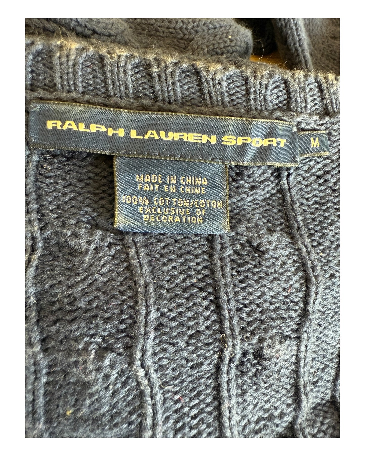 Polo Ralph Lauren Zopfmuster Pullover marineblau Größe M