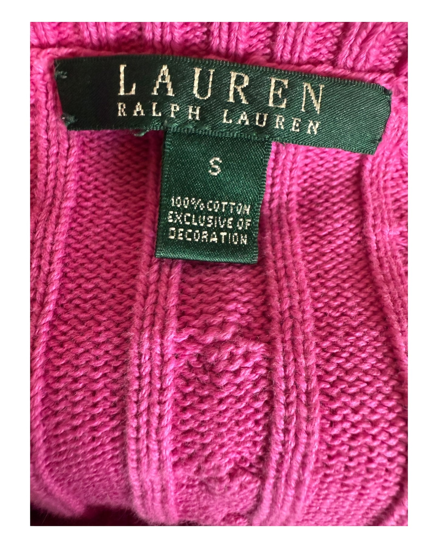 Polo Ralph Lauren Zopfmuster Pullover pink Größe S