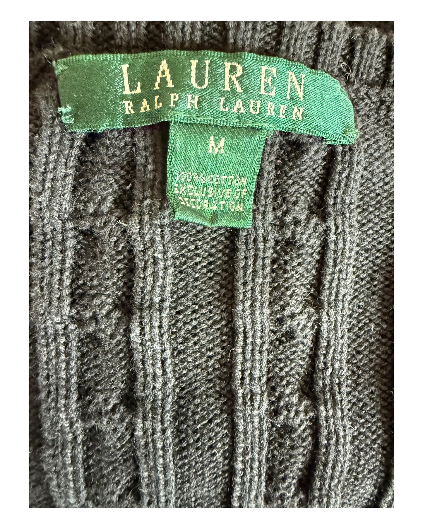 Polo Ralph Lauren Zopfmuster Pullover schwarz Größe M
