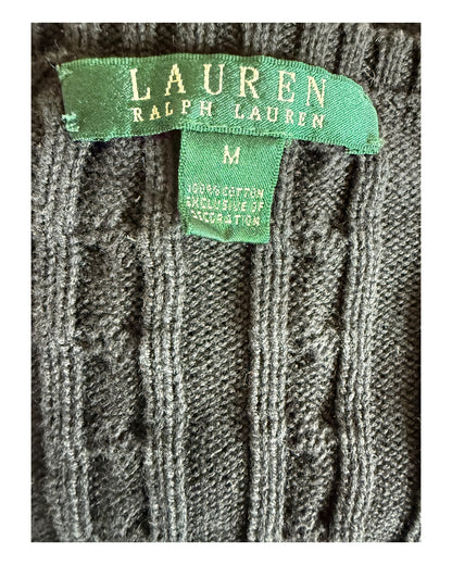 Polo Ralph Lauren Zopfmuster Pullover schwarz Größe M