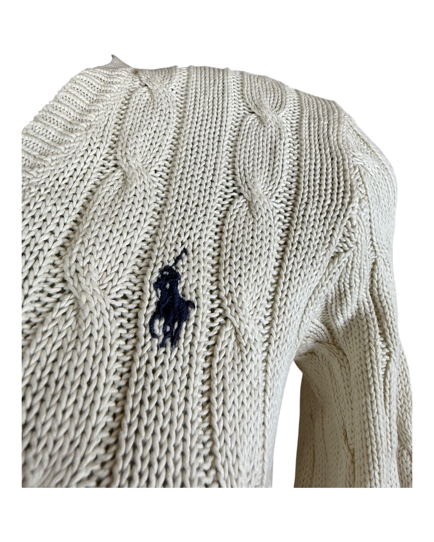 Polo Ralph Lauren Zopfmuster Pullover beige Größe S
