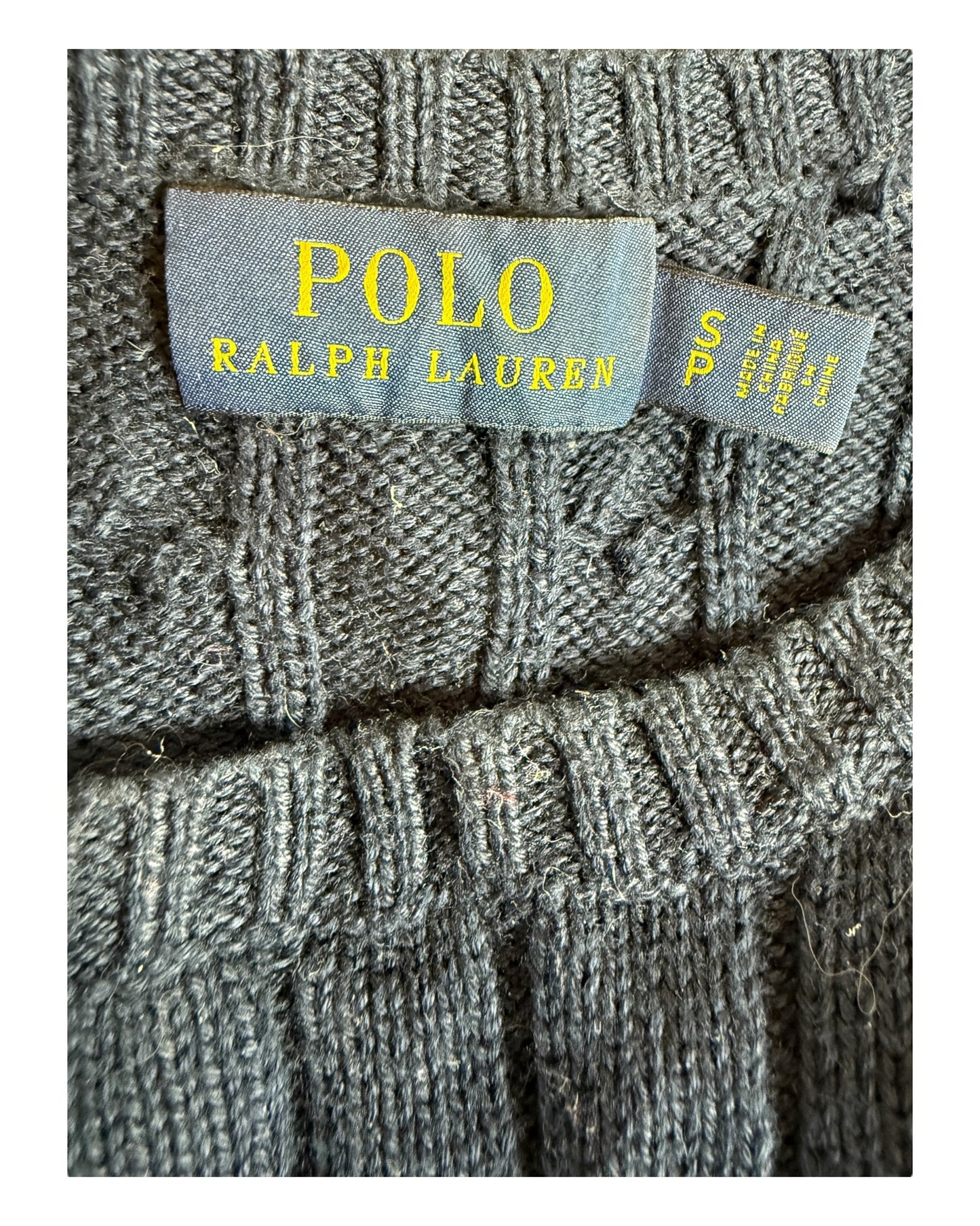 Polo Ralph Lauren Zopfmuster Pullover marineblau Größe S