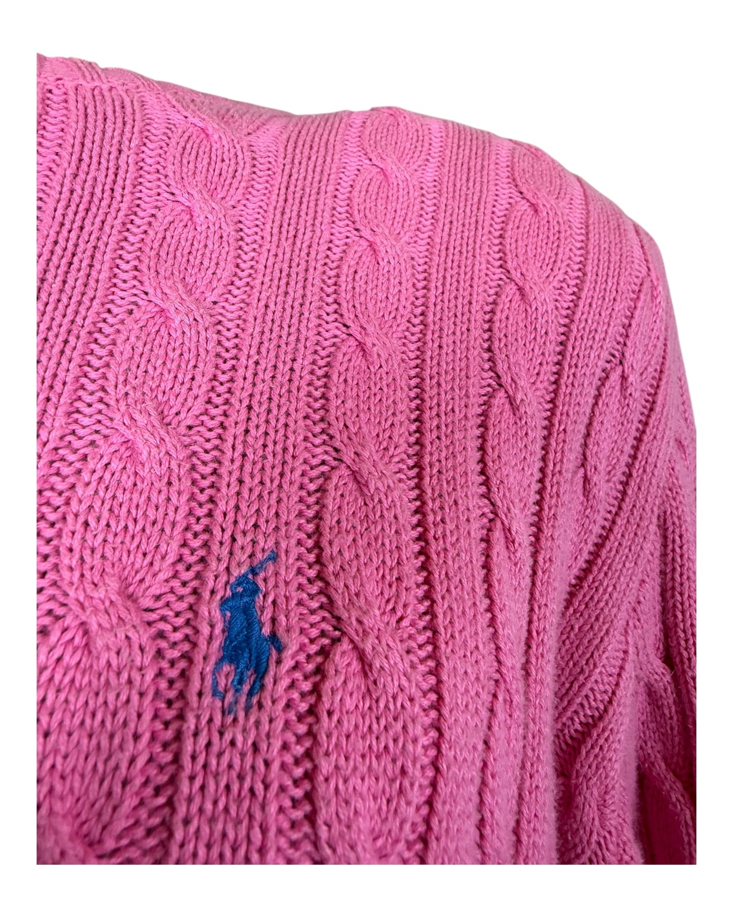 Polo Ralph Lauren Zopfmuster Pullover pink Größe L