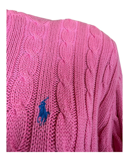 Polo Ralph Lauren Zopfmuster Pullover pink Größe L