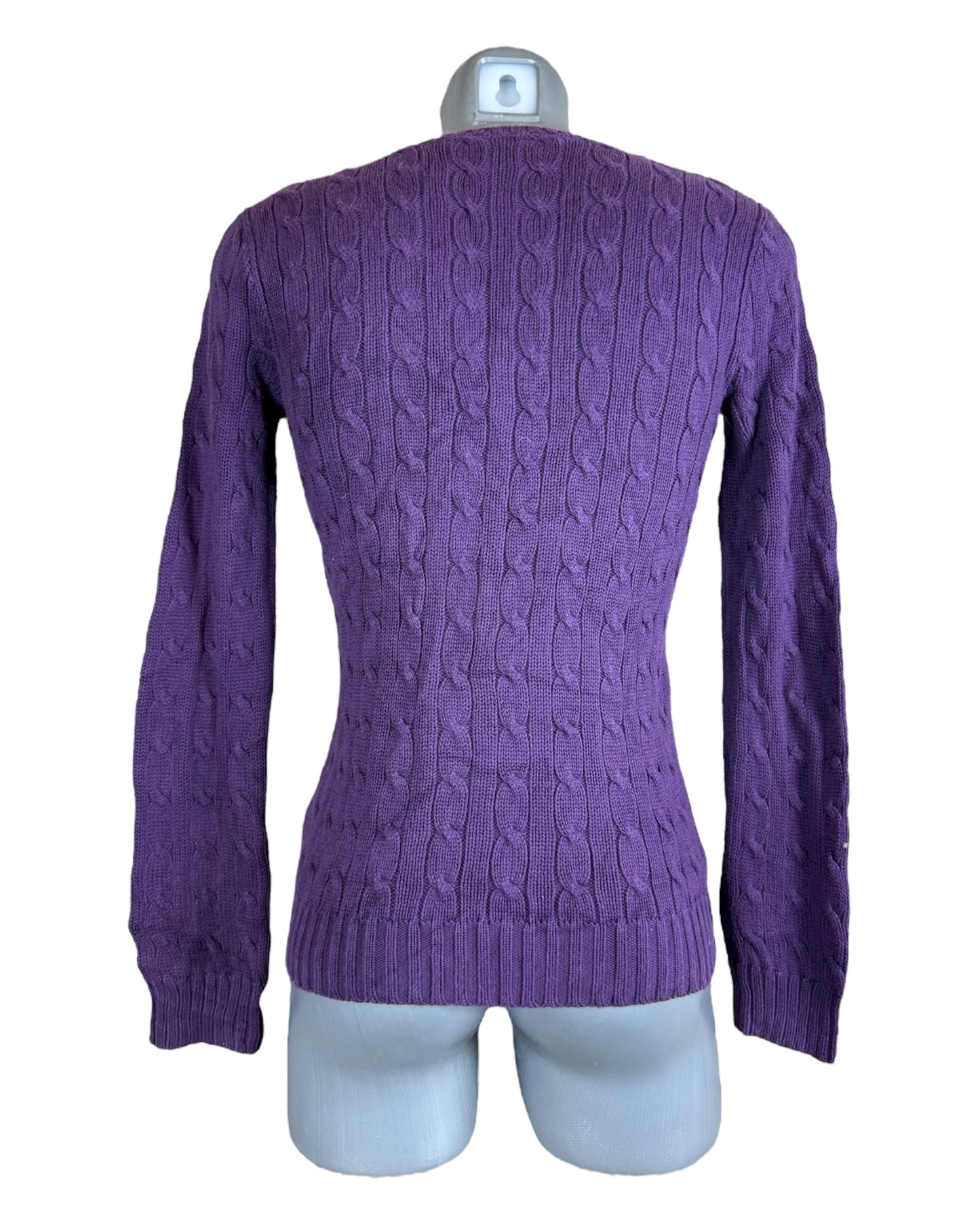 Polo Ralph Lauren Zopfmuster Pullover lila Größe M