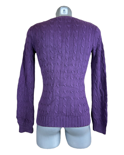Polo Ralph Lauren Zopfmuster Pullover lila Größe M