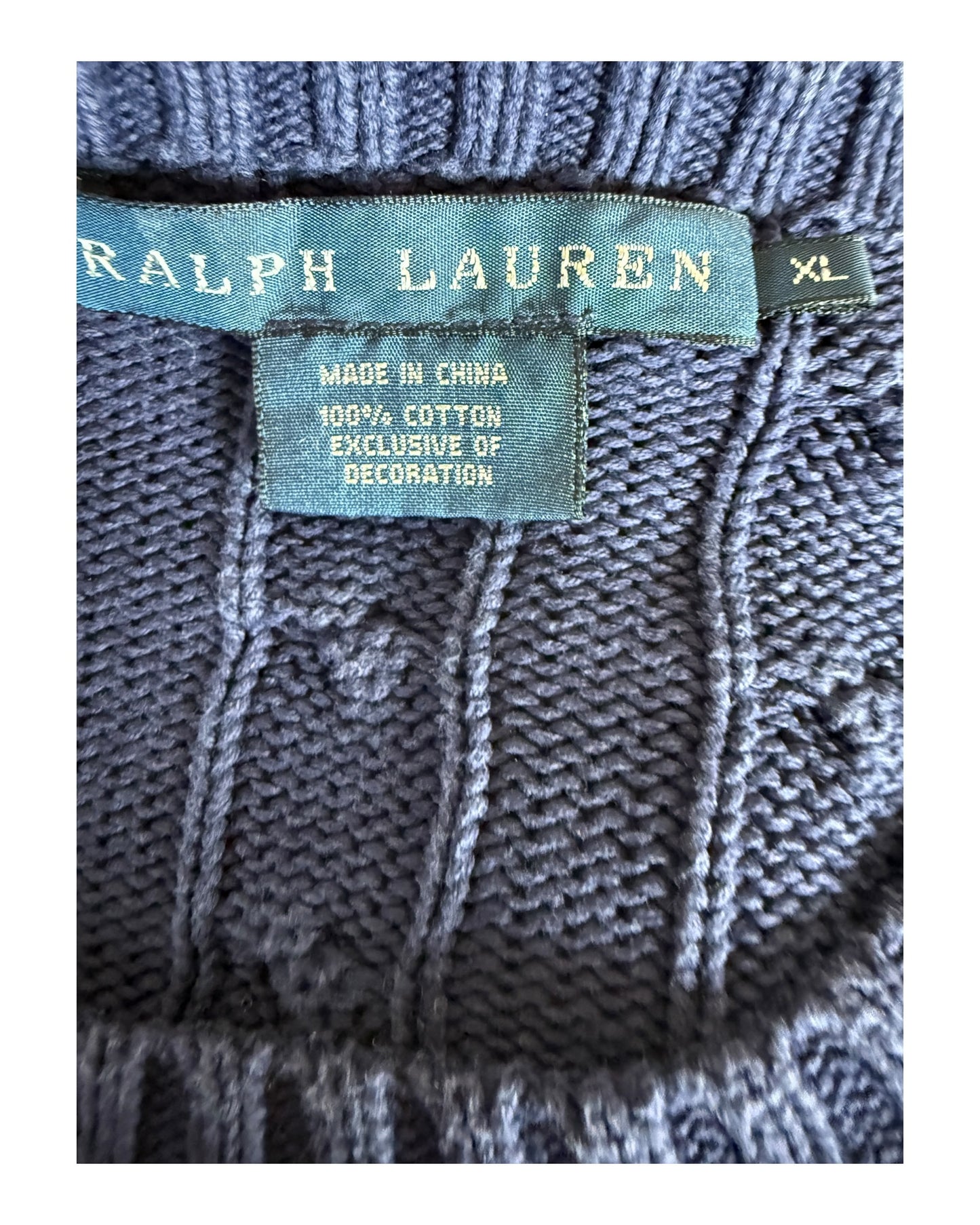 Polo Ralph Lauren Zopfmuster Pullover marineblau Größe L