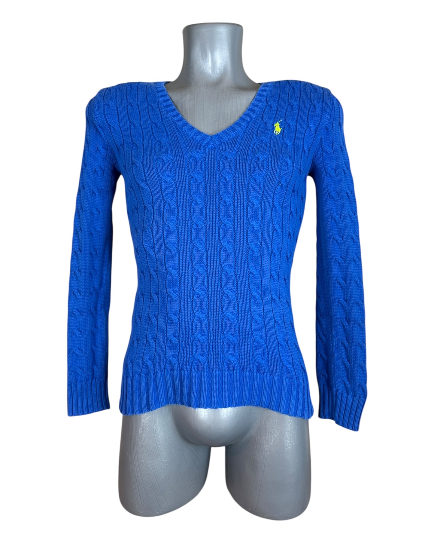 Polo Ralph Lauren Zopfmuster Pullover blau Größe S