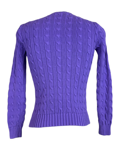 Polo Ralph Lauren Zopfmuster Pullover lila Größe S