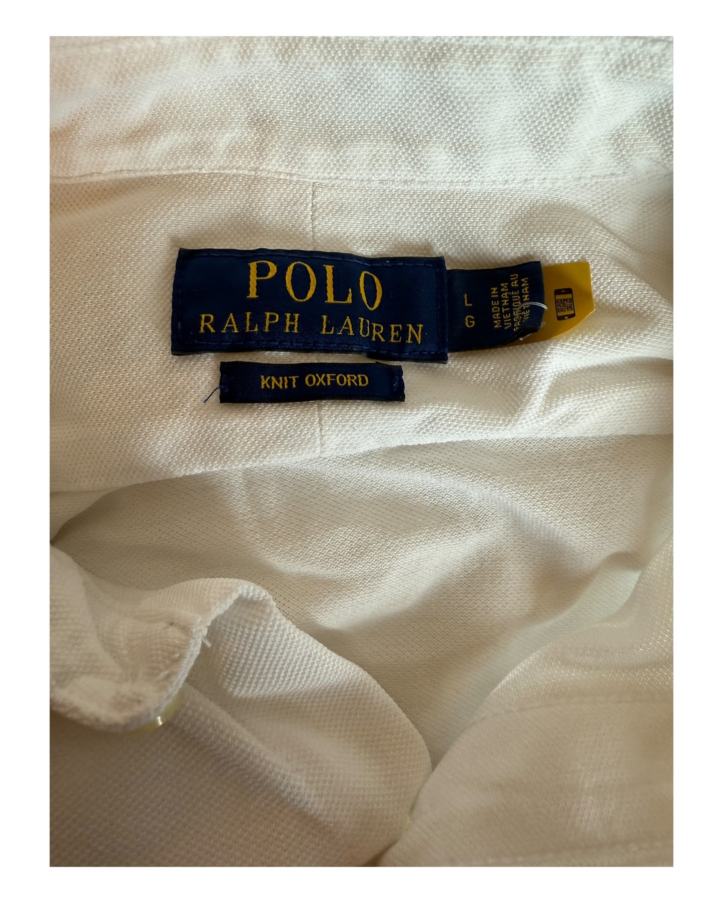 Polo Ralph Lauren Knit Oxfordhemd weiß Größe L