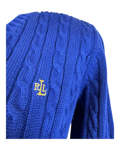 Polo Ralph Lauren Zopfmuster Pullover blau Größe M