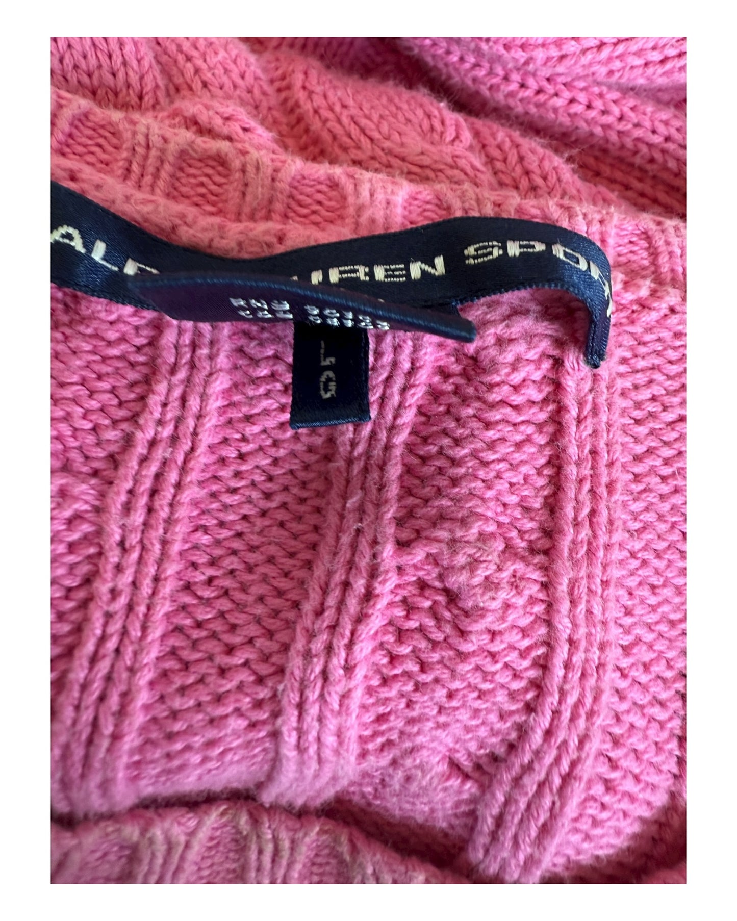 Polo Ralph Lauren Zopfmuster Pullover pink Größe L