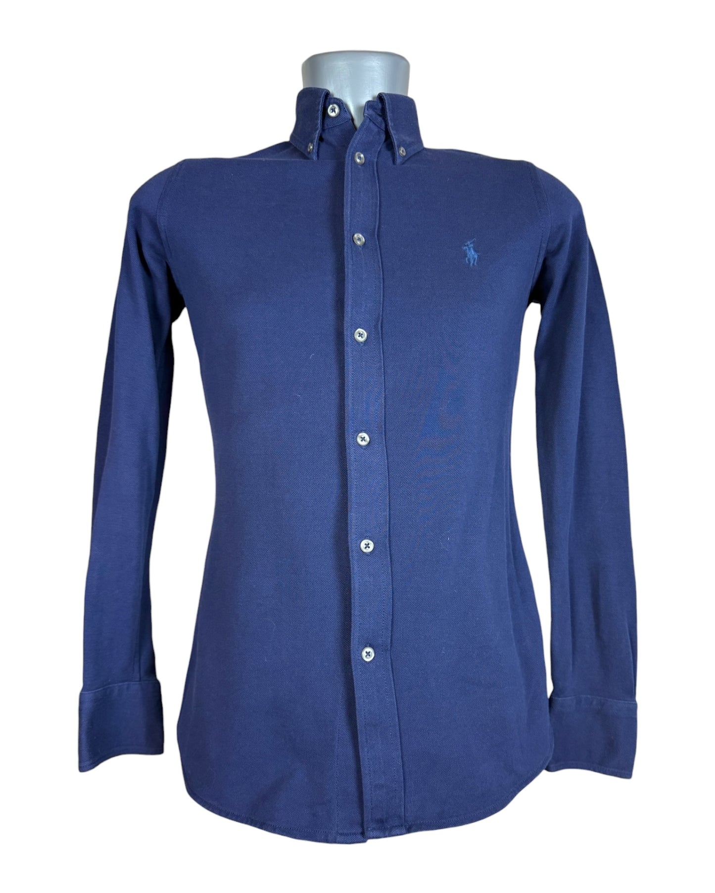Polo Ralph Lauren Knit Oxford Bluse marineblau Größe S
