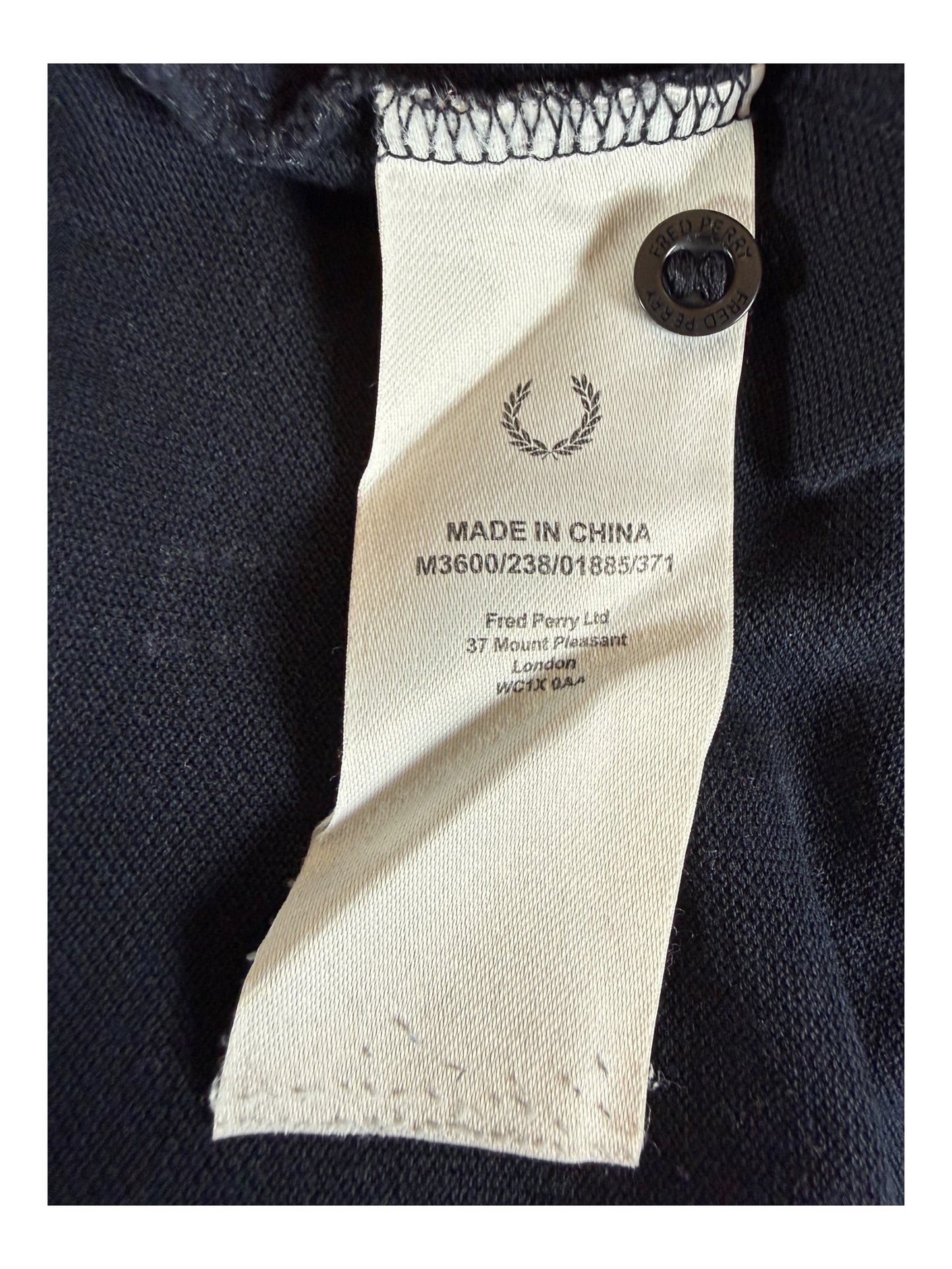Fred Perry Poloshirt schwarz Größe M