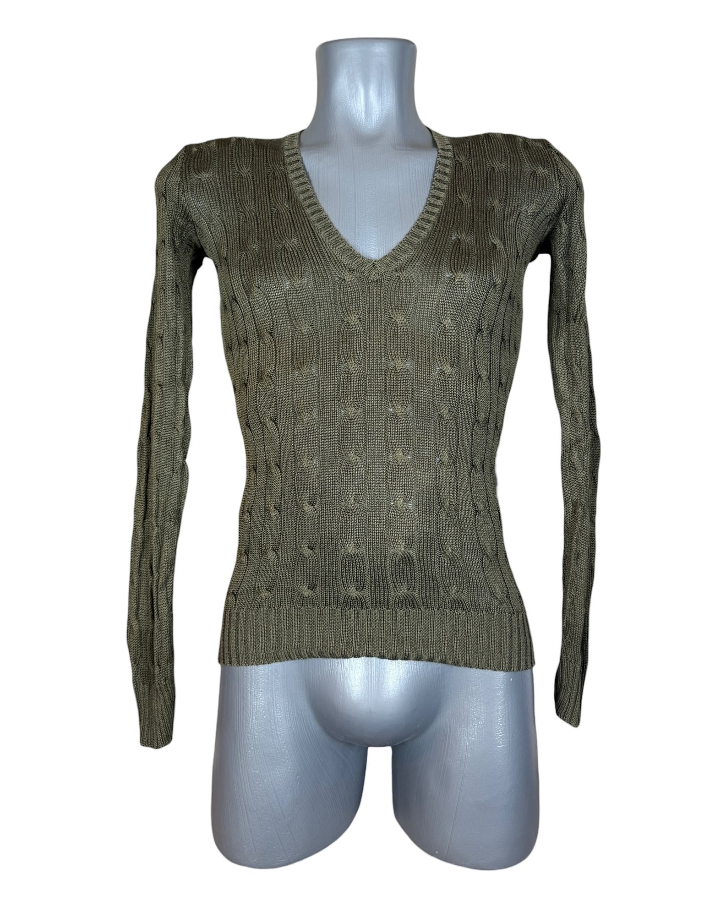 Polo Ralph Lauren Zopfmuster Pullover khaki Größe S