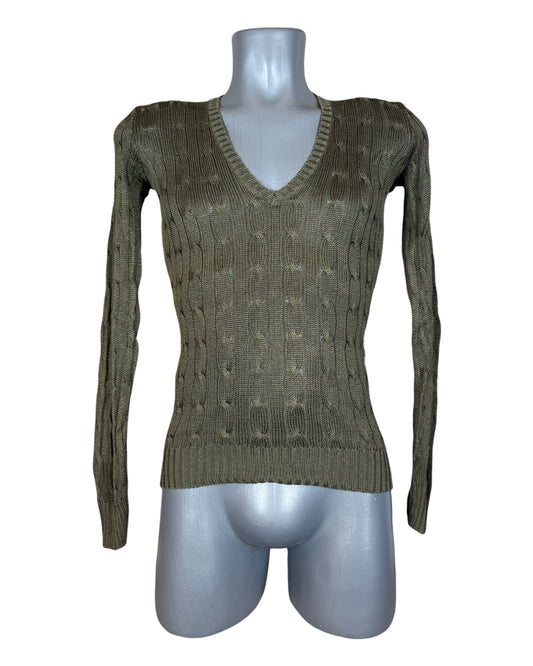 Polo Ralph Lauren Zopfmuster Pullover khaki Größe S