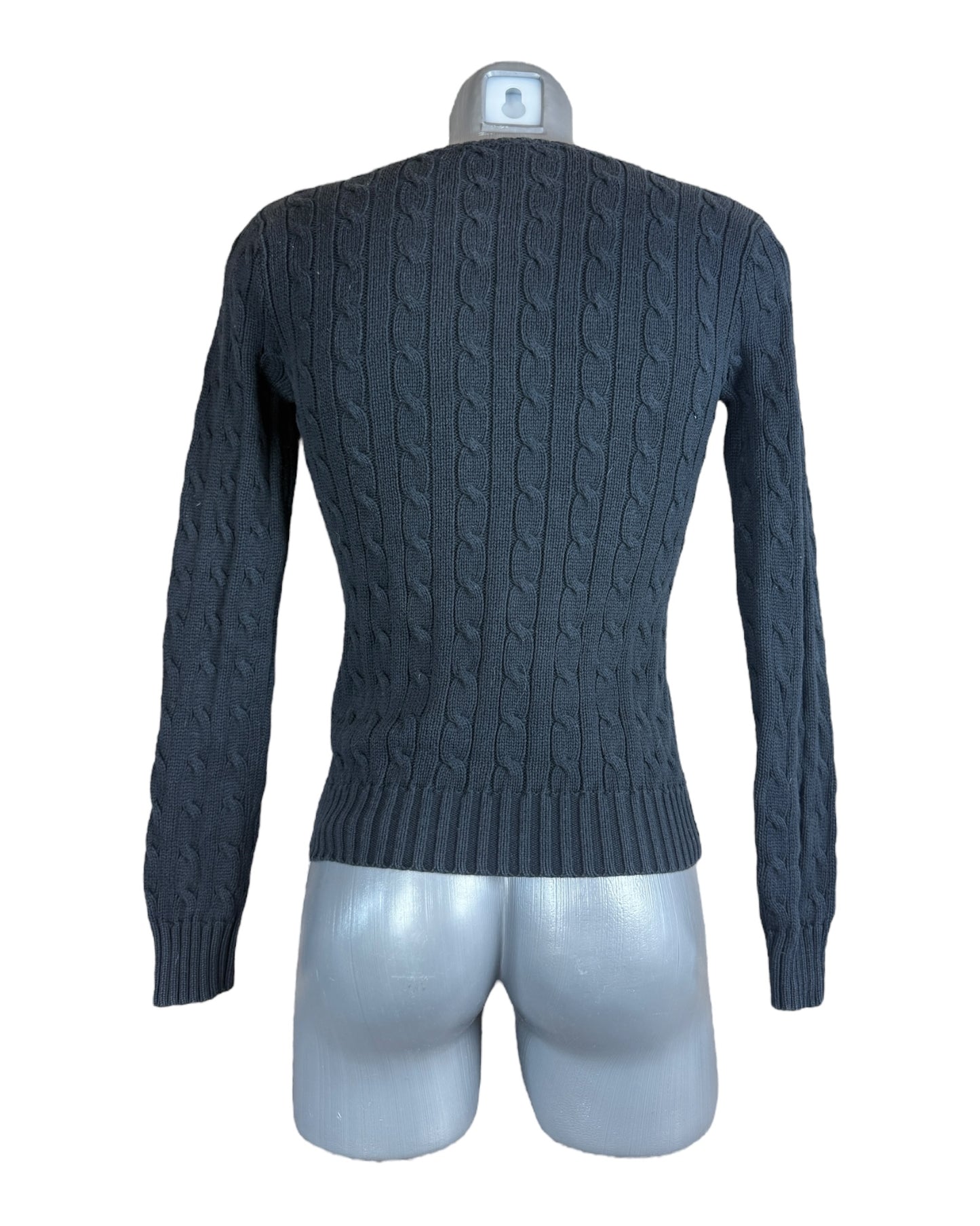 Polo Ralph Lauren Zopfmuster Pullover schwarz Größe M