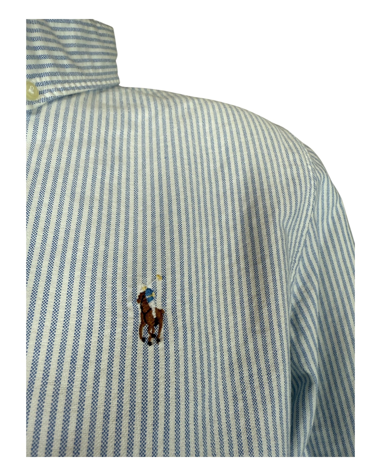 Polo Ralph Lauren Oxfordhemd Bluse blau weiß gestreift Größe L