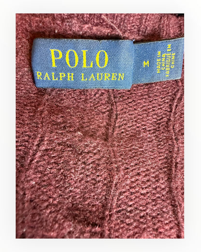 Polo Ralph Lauren Zopfmuster Pullover bordeauxrot Größe M