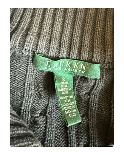 Polo Ralph Lauren Zopfmuster Strickjacke schwarz Größe S