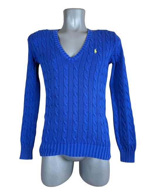Polo Ralph Lauren Zopfmuster Pullover royalblau Größe M