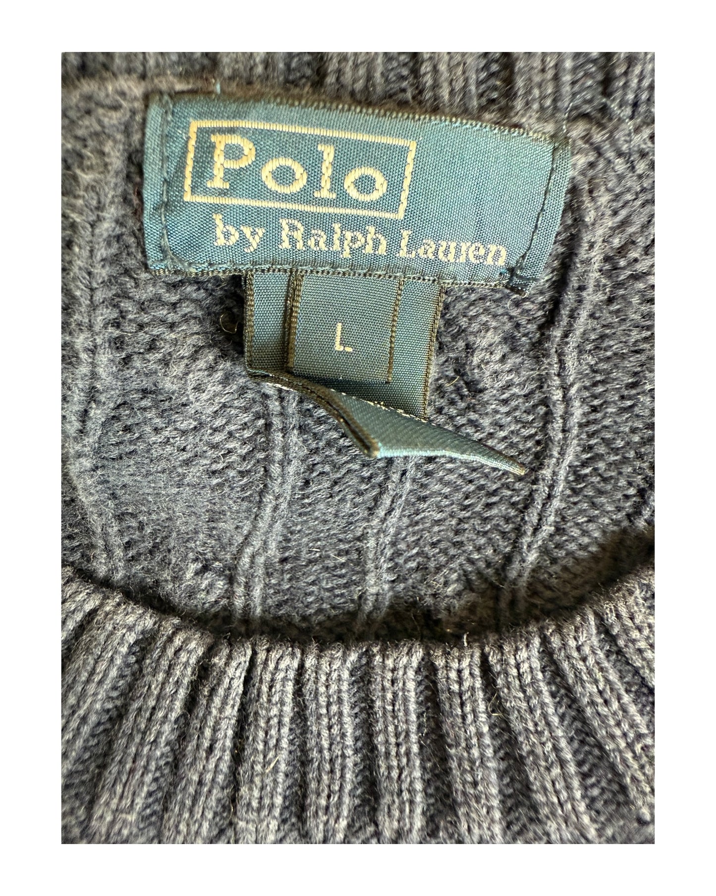 Polo Ralph Lauren Zopfmuster Pullover marineblau Größe L
