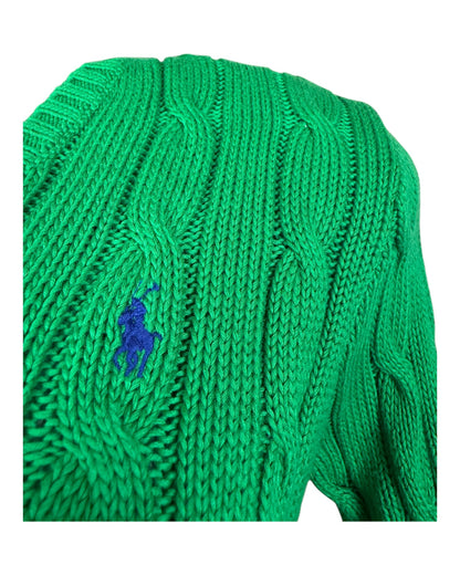 Polo Ralph Lauren Zopfmuster Pullover grün Größe S