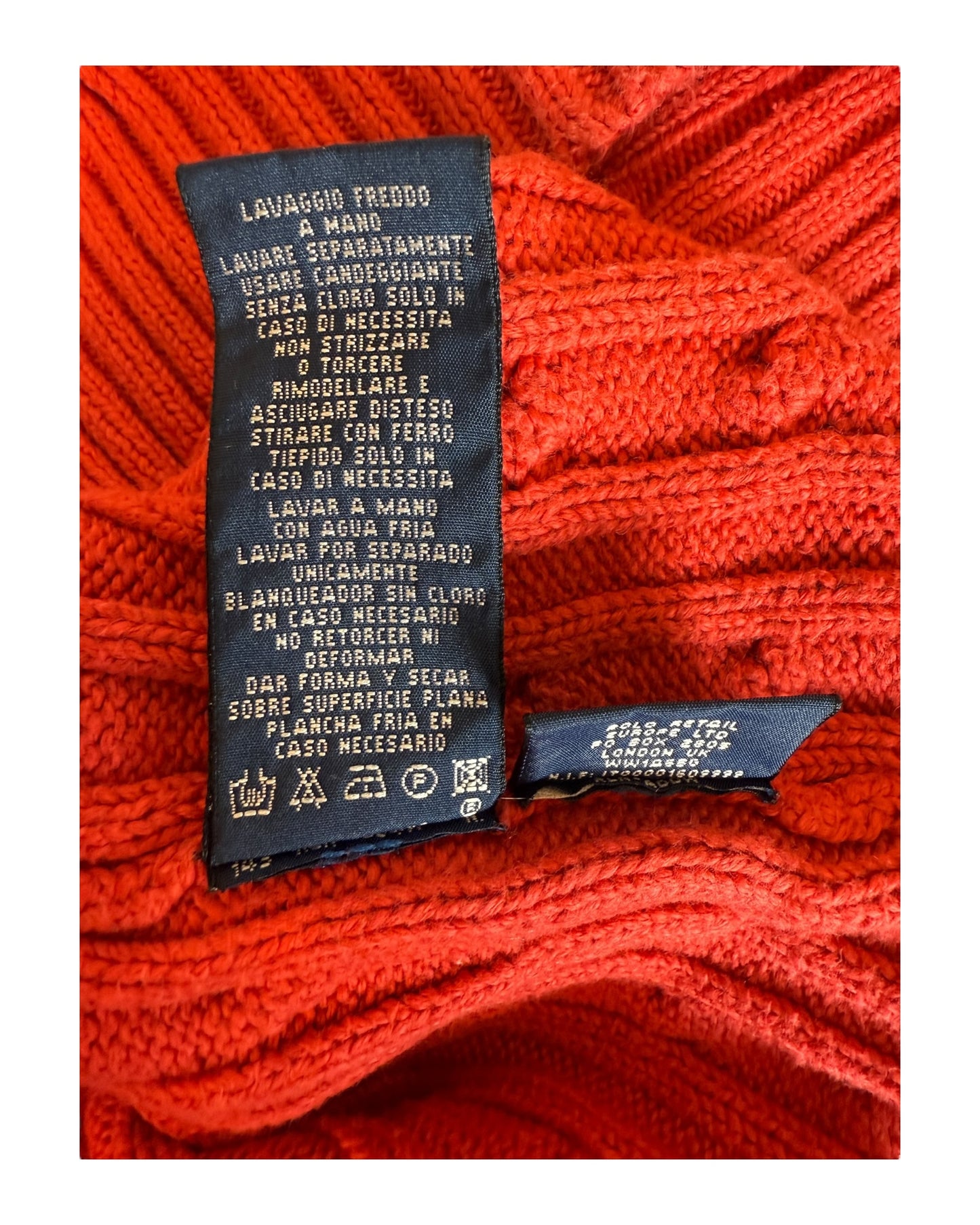 Polo Ralph Lauren Zopfmuster Pullover rot Größe S