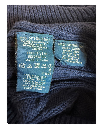 Polo Ralph Lauren Zopfmuster Pullover marineblau Größe L