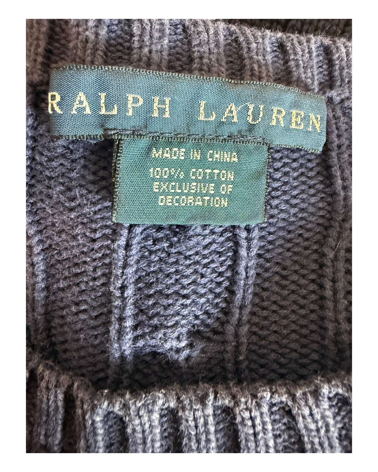 Polo Ralph Lauren Zopfmuster Pullover marineblau Größe S