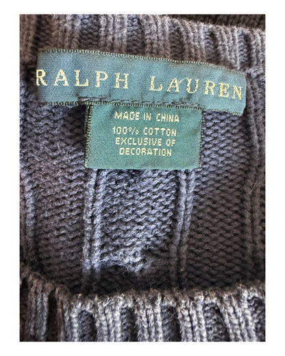 Polo Ralph Lauren Zopfmuster Pullover marineblau Größe S