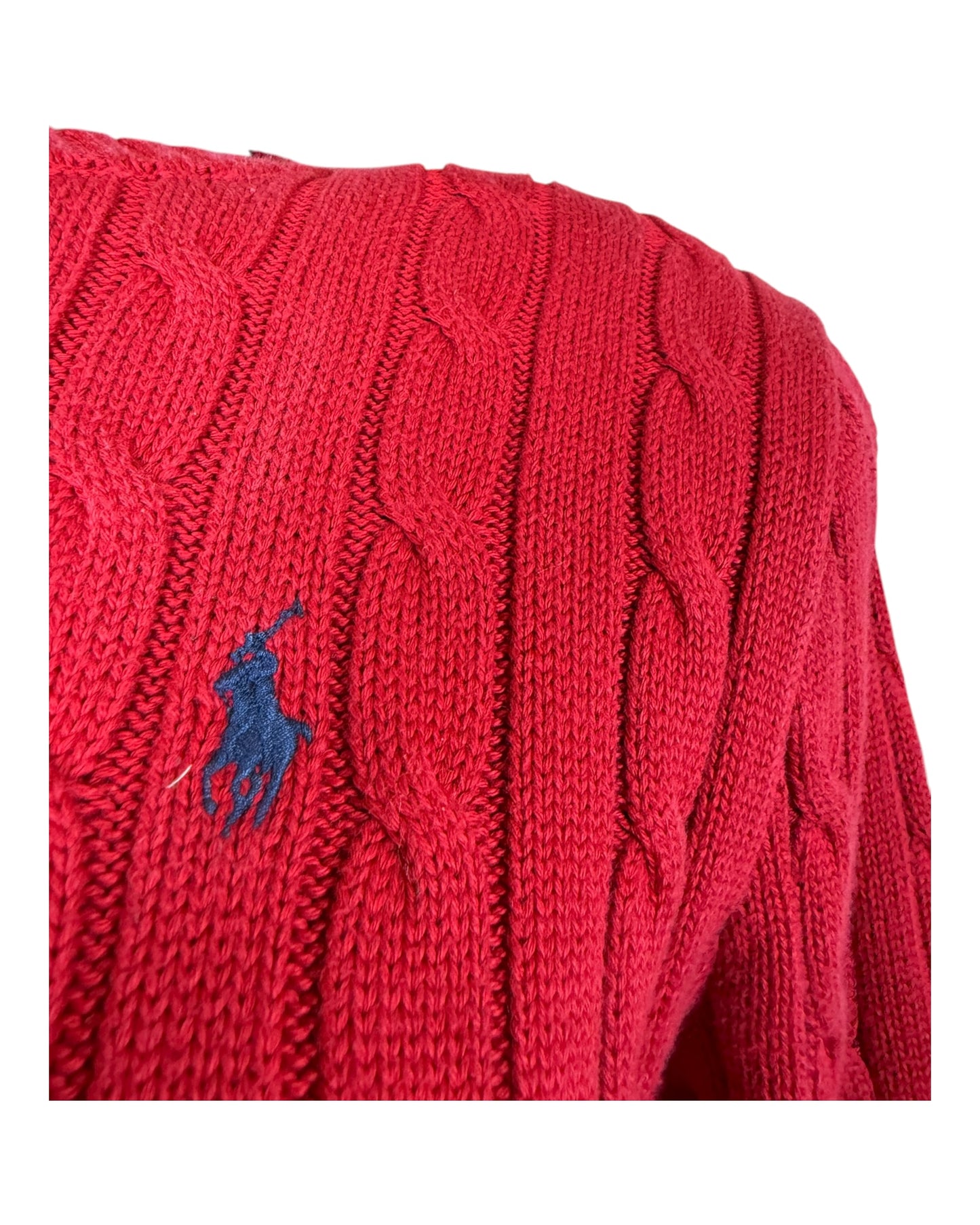 Polo Ralph Lauren Zopfmuster Pullover rot Größe M