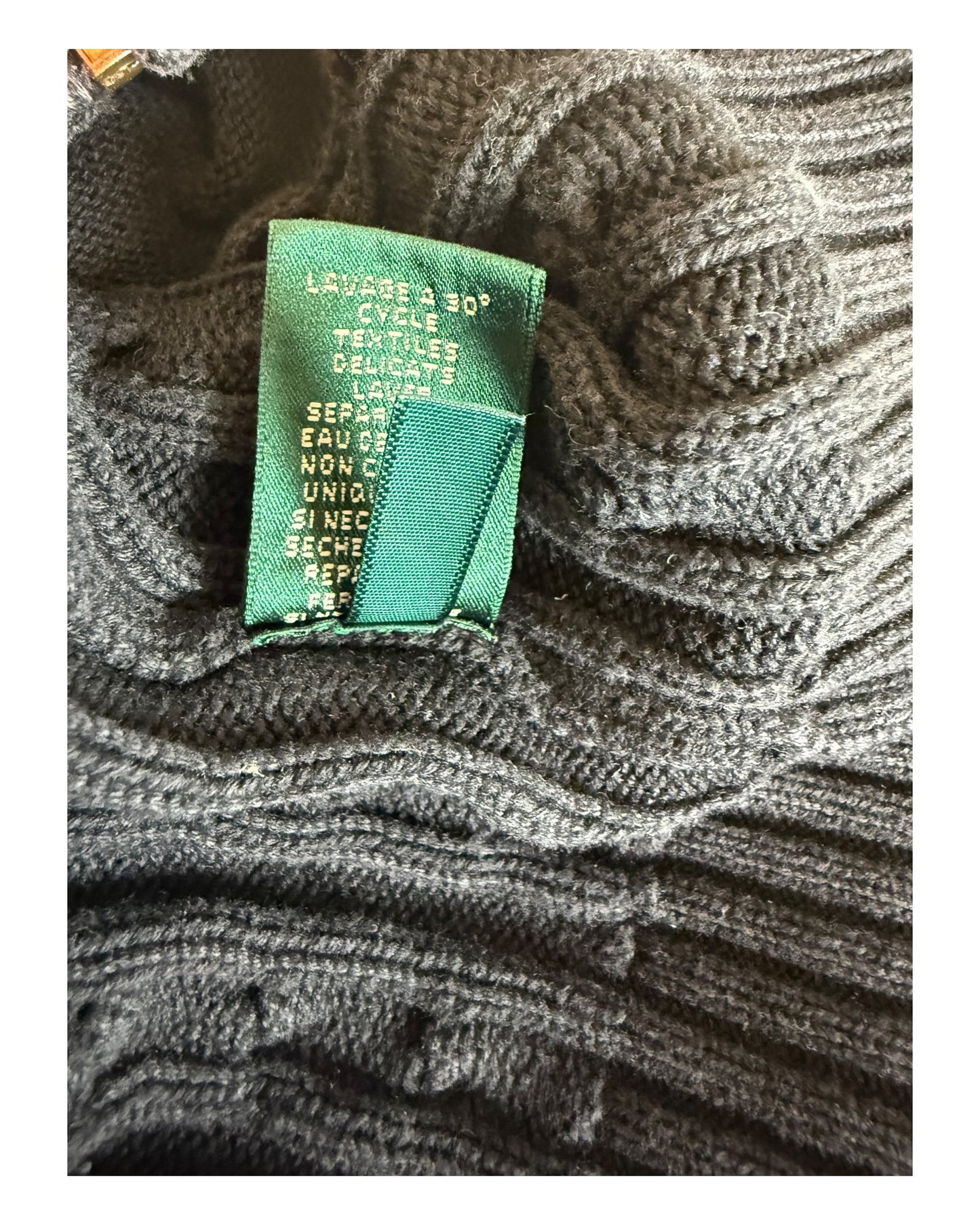 Polo Ralph Lauren Zopfmuster Strickjacke schwarz Größe S