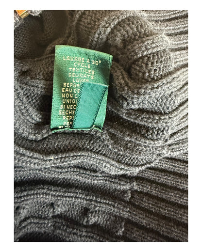 Polo Ralph Lauren Zopfmuster Strickjacke schwarz Größe S