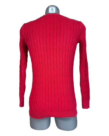 Polo Ralph Lauren Zopfmuster Cardigan rot Größe M