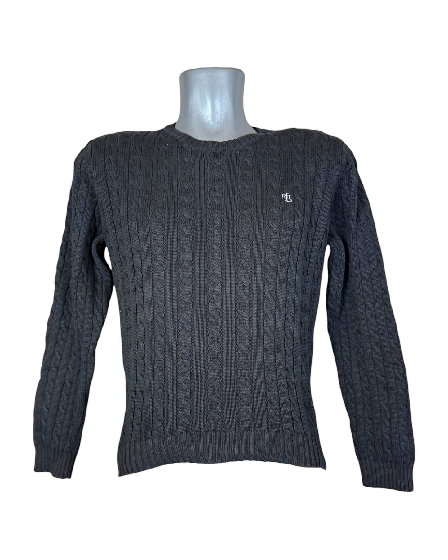 Polo Ralph Lauren Zopfmuster Pullover schwarz Größe S