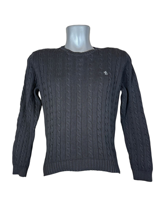 Polo Ralph Lauren Zopfmuster Pullover schwarz Größe S