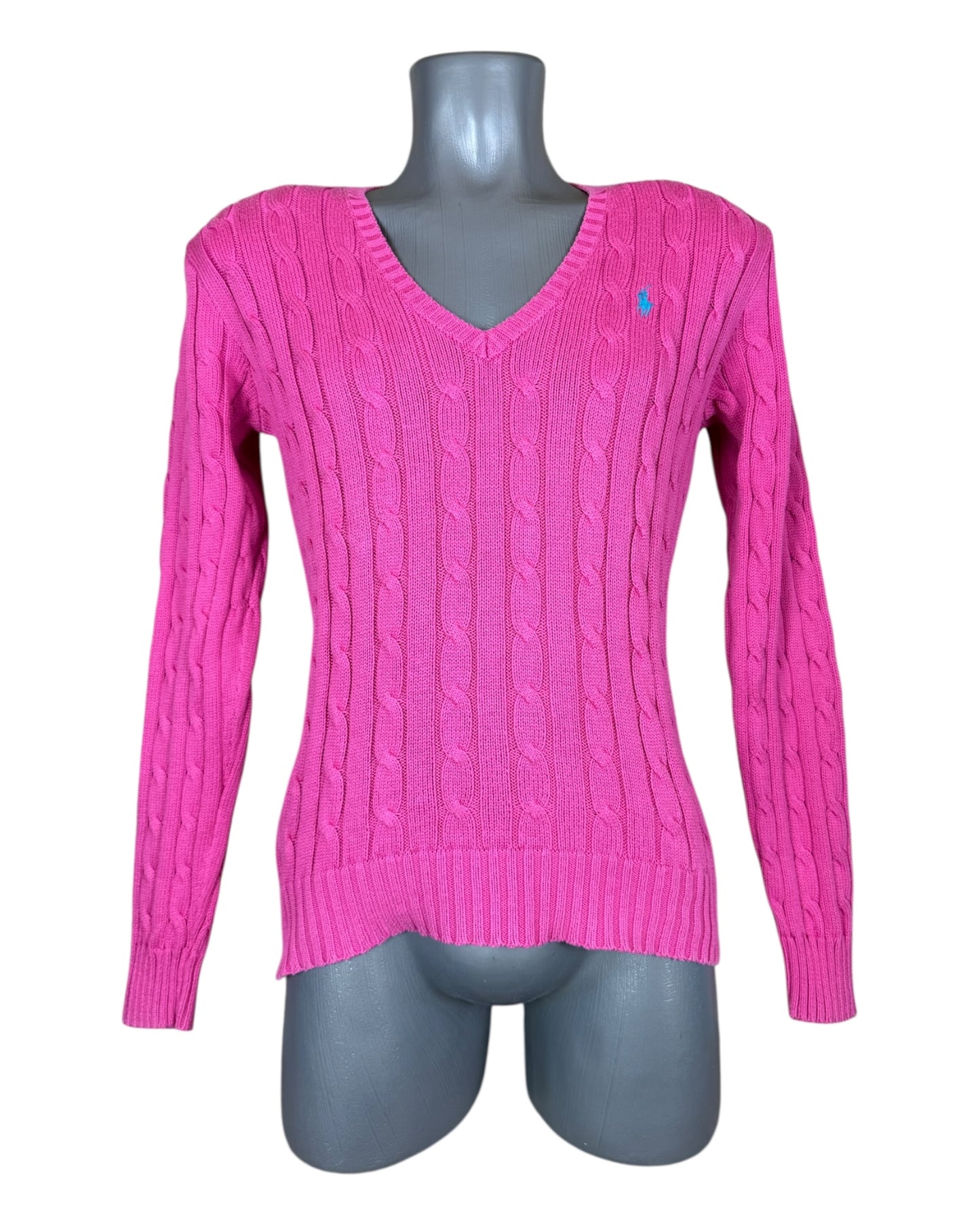 Polo Ralph Lauren Zopfmuster Pullover pink Größe M