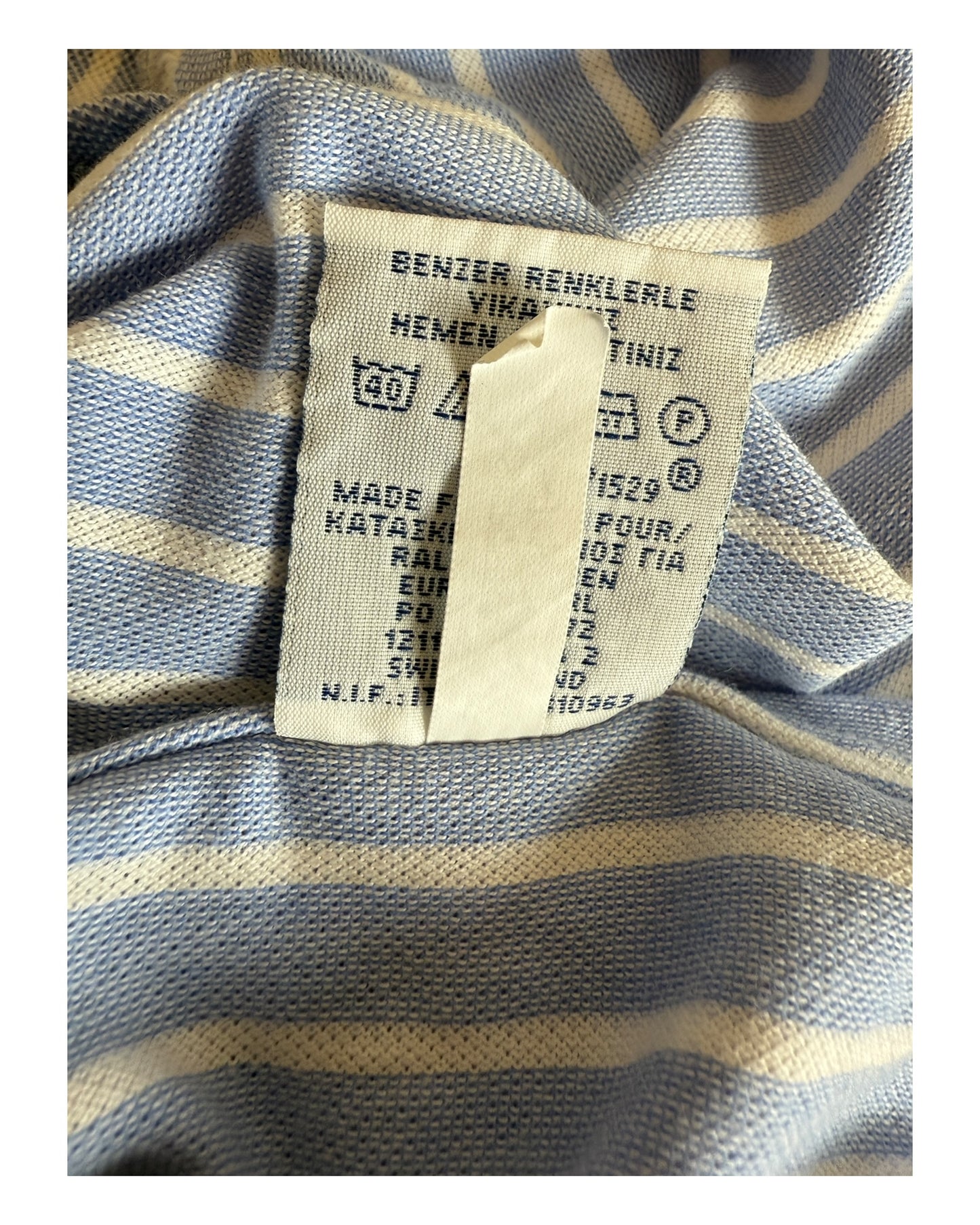 Polo Ralph Lauren Knit Oxford Bluse hellblau weiß gestreift Größe S