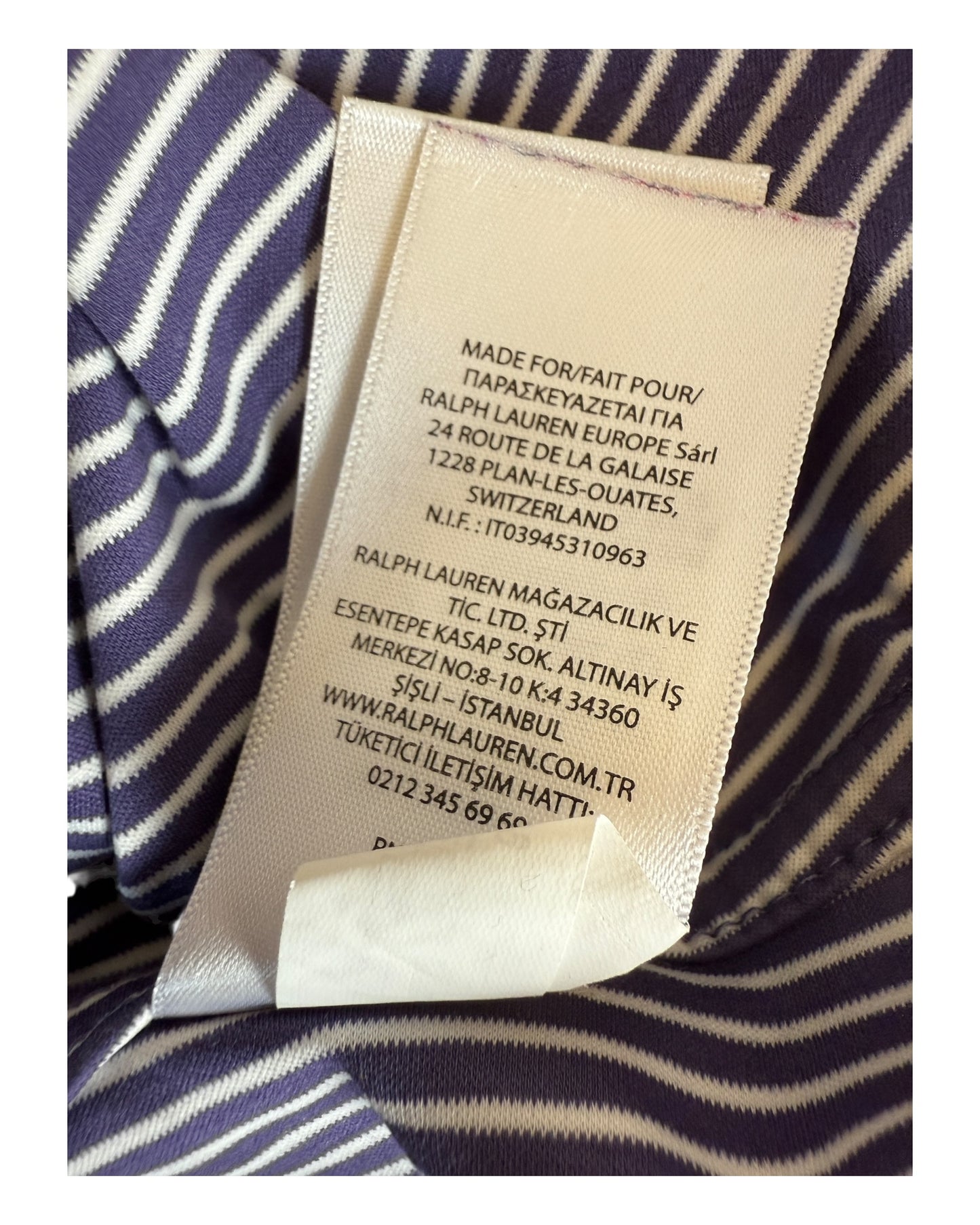 Polo Ralph Lauren Bluse violett weiß gestreift Größe M