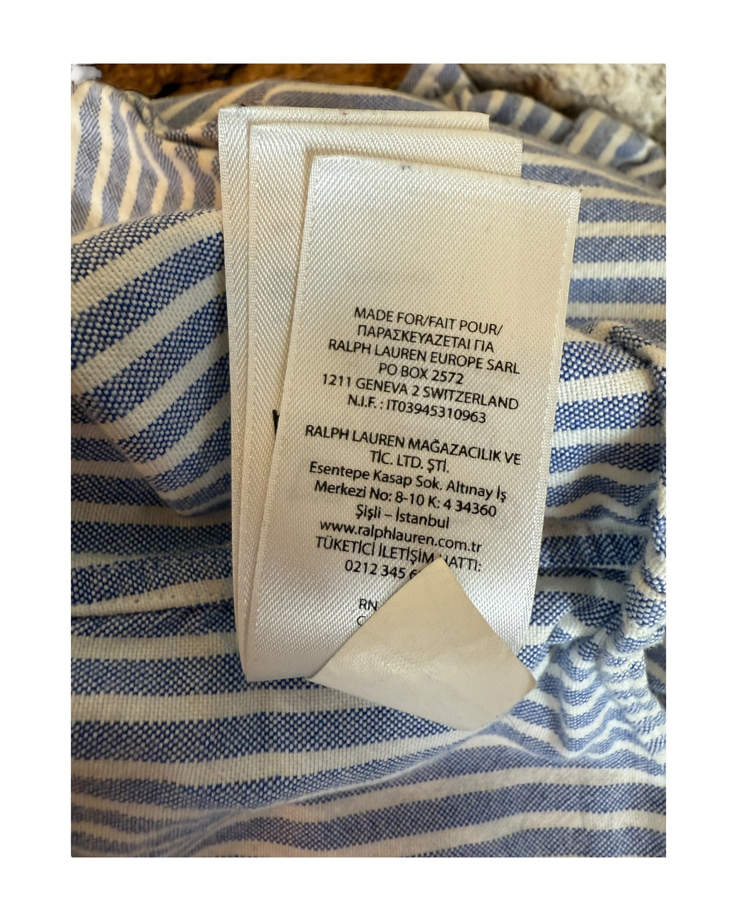 Polo Ralph Lauren Oxfordhemd blau weiß gestreift Größe S
